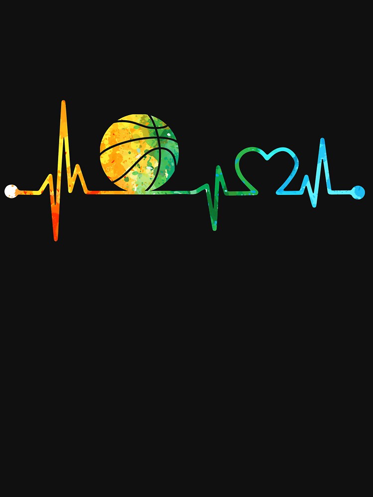 BASKETBALL HEARTBEAT WATERCOLOR by WinghiDesign T-Shirts, Hoodie, Sweatshirt | BlankRebels.com (Image 3)