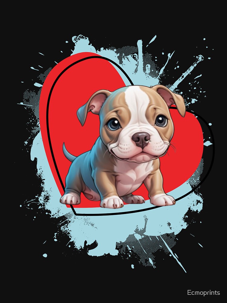 Cute Kawaii Pitbull Dog Puppy by Ecmoprints T-Shirts, Hoodie, Sweatshirt | BlankRebels.com (Image 3)