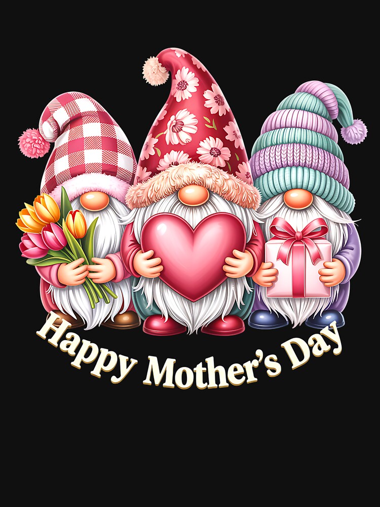 Happy Mothers Day Gnomes Heart Flowers Mom Grandma Women by clothesy7 T-Shirts, Hoodie, Sweatshirt (Image 3)