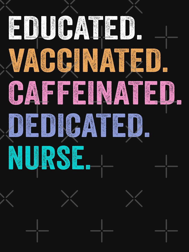 Educated Vaccinated Caffeinated Dedicated nurse shirt, Funny nurse Christmas Gift by xlnv Hoodie, Sweatshirt (Image 3)