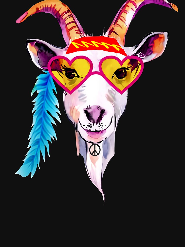 Goat Hippie Peace - Goat Hippie - T-Shirt by BurauOsborn
