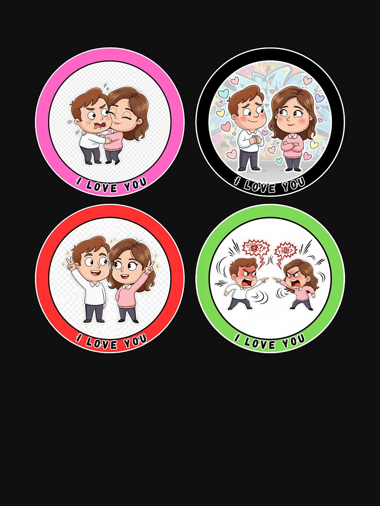 Funny Couple Stickers Pack – Love, Fights & Romance by XIloveyouX T-Shirts, Hoodie, Sweatshirt | BlankRebels.com (Image 3)