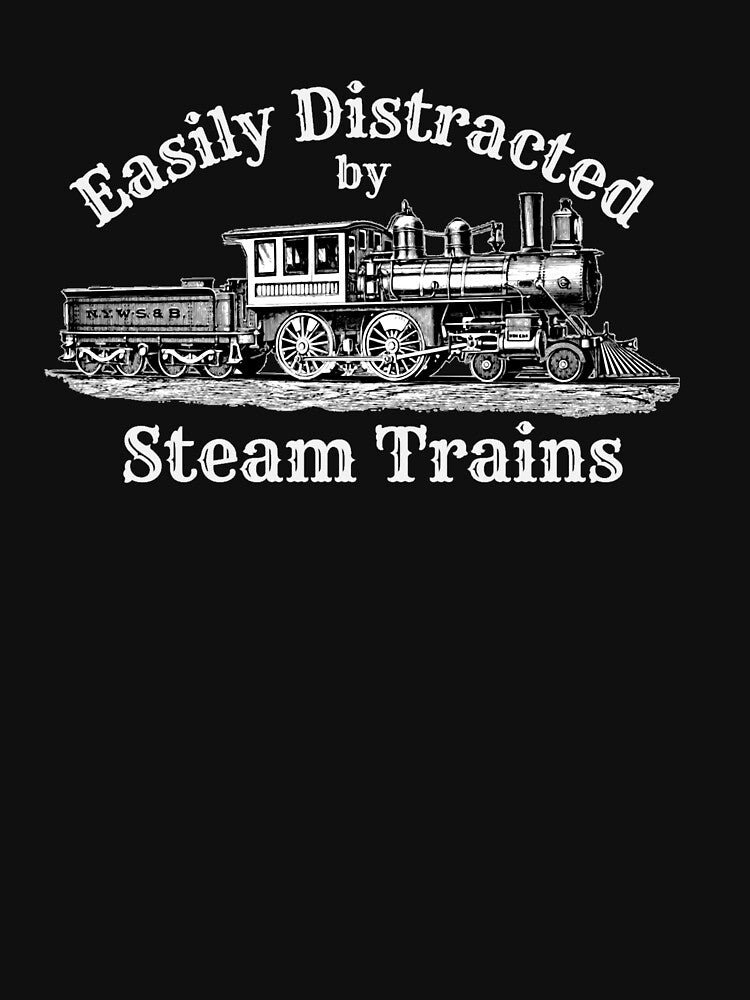 Easily Distracted by Steam Trains, for Railroad Enthusiast Collector Modeller by TheTrainRoom T-Shirts, Hoodie,... (Image 3)
