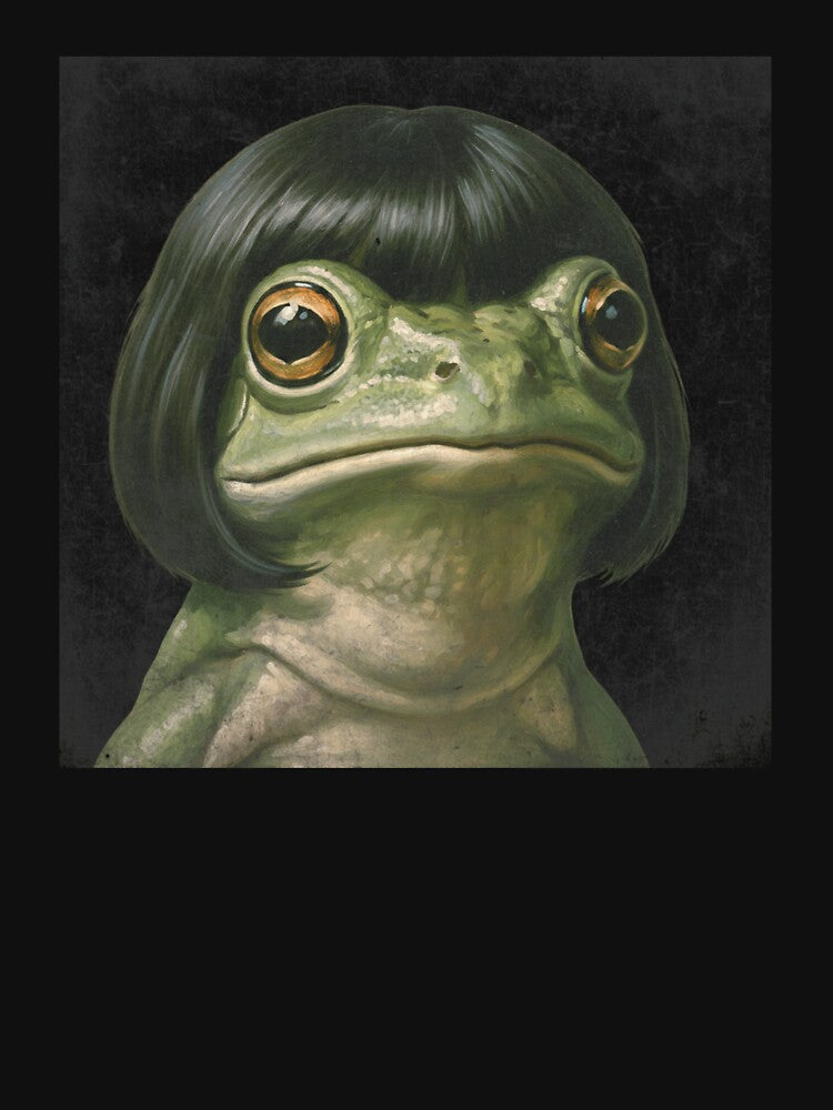 Frog with Bob Haircut Meme Funny Frog Art by MotivaChic
