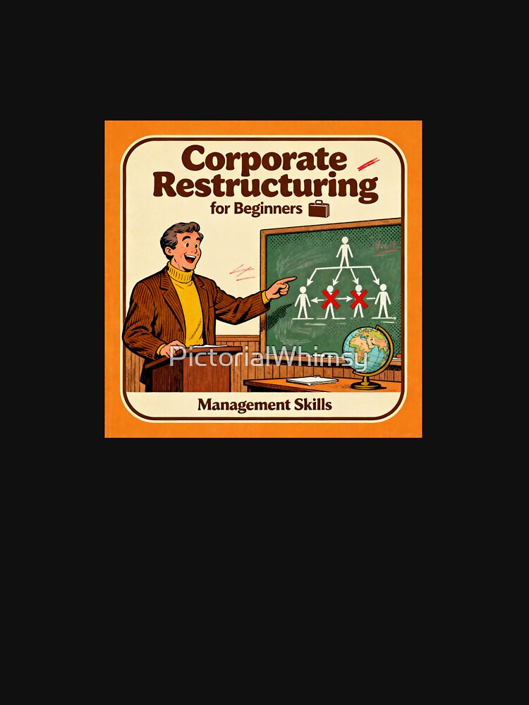 Corporate Restructuring Retro Office - Dark Humor Art by PictorialWhimsy T-Shirts, Hoodie, Sweatshirt (Image 3)