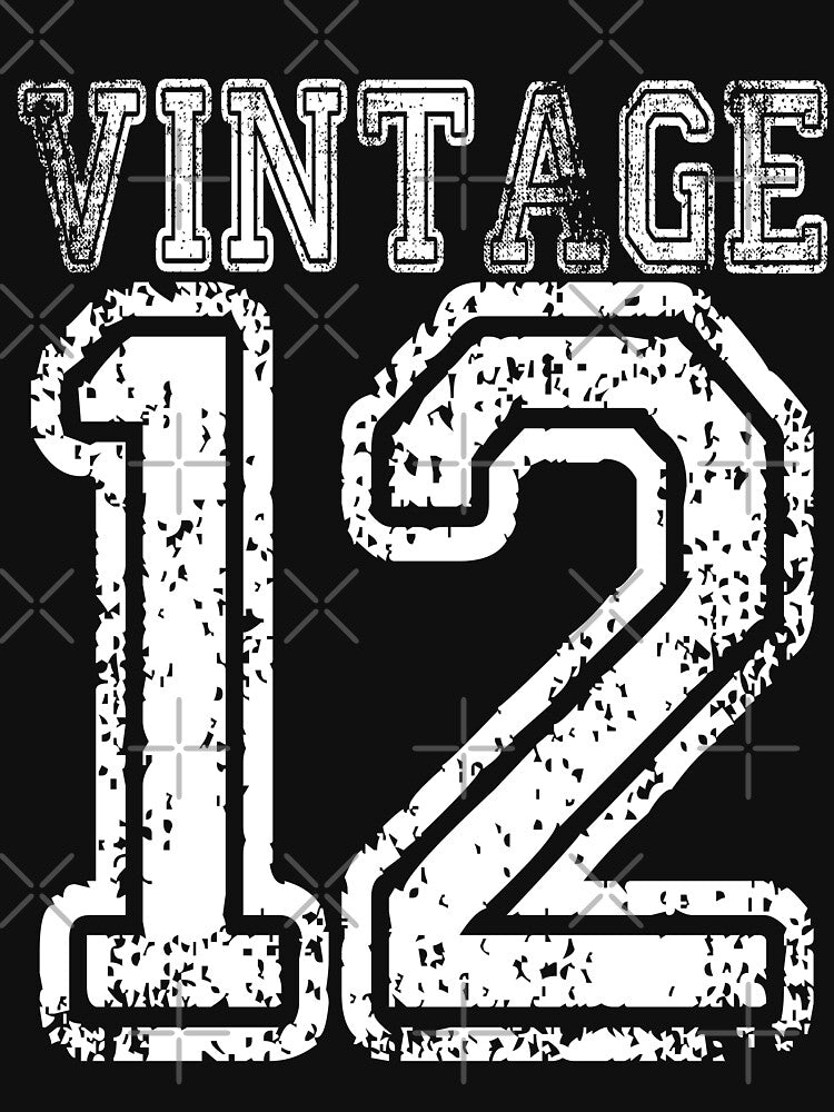 Vintage 12 2012 T-shirt Birthday Gift Age Year Old Boy Girl Cute Funny Man Woman Jersey Style by arcadetoystore... (Image 3)