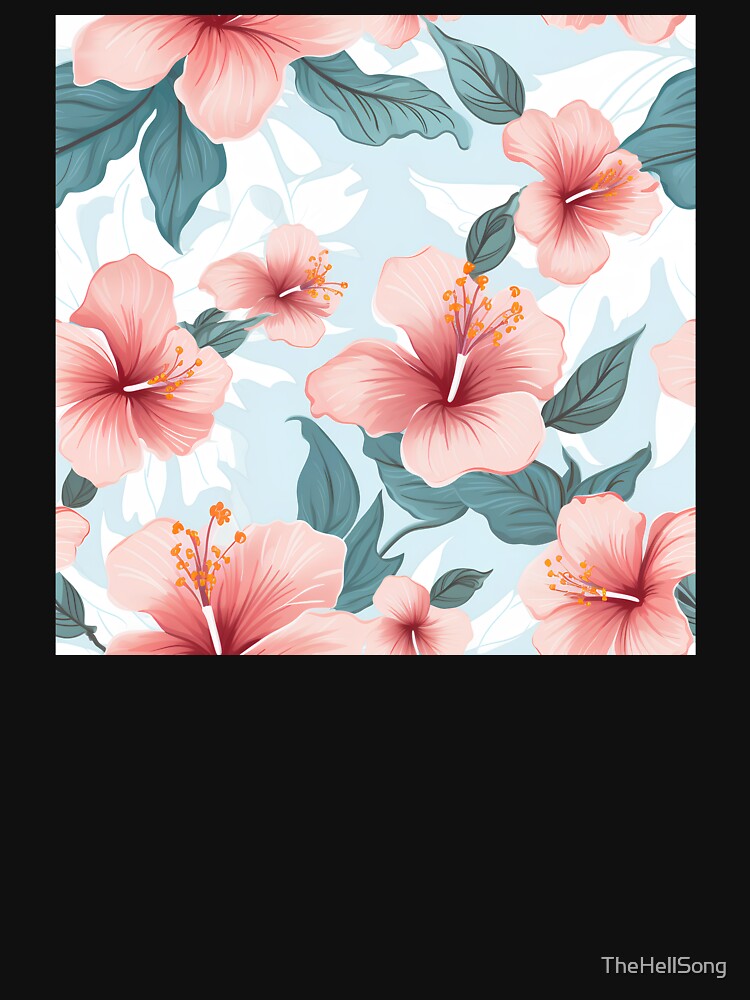 Hibiscus Flower Pattern - Coconut Girl Aesthetic by TheHellSong T-Shirts, Hoodie, Sweatshirt | BlankRebels.com (Image 3)