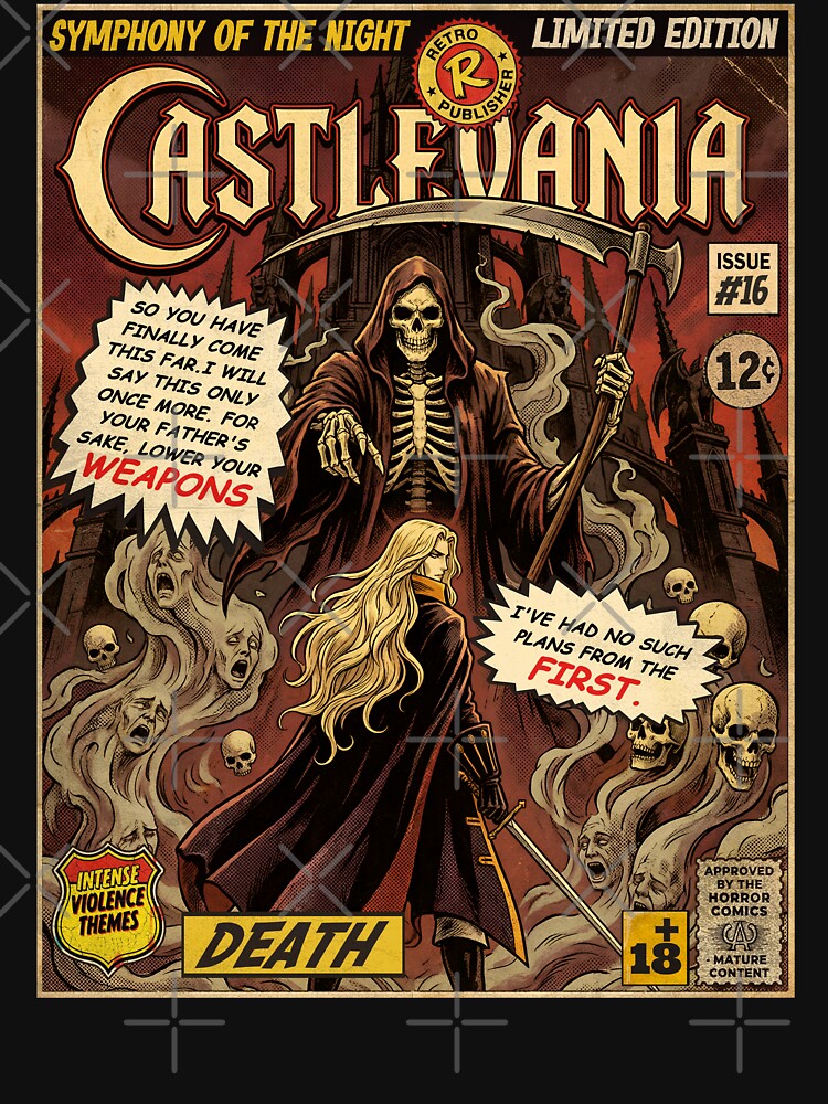 Castlevania Death Fight Vintage Comic Cover Art by Back2Collage