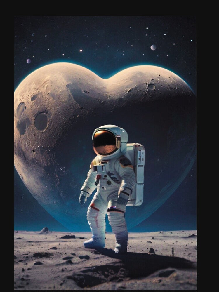 Surreal Astronaut Illustration – Moon Love Art by Foks07 T-Shirts, Hoodie, Sweatshirt | BlankRebels.com (Image 3)