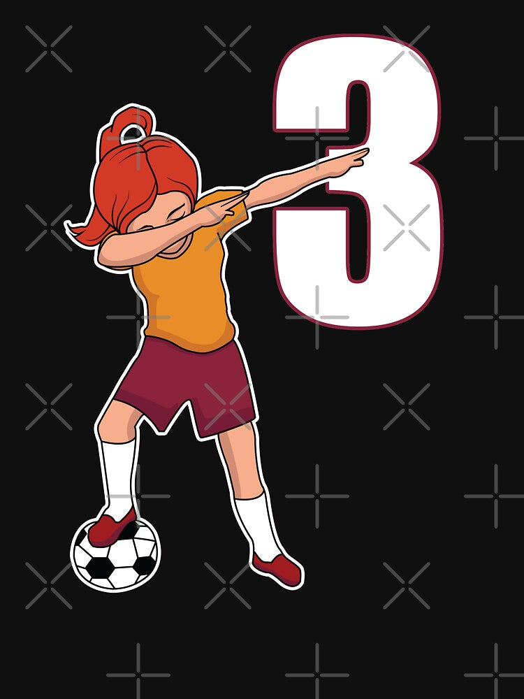 Awesome Soccer Player Girl Number 3 Soccer Athlete Women Athletic Sports Team by VollLaser