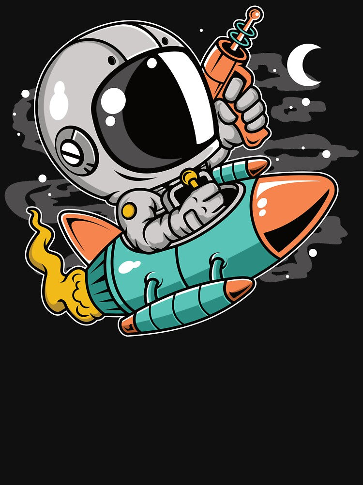 Astronaut Rocket Gun - Funny Outer Space Lovers by Desteroids T-Shirts, Hoodie, Sweatshirt | BlankRebels.com (Image 3)