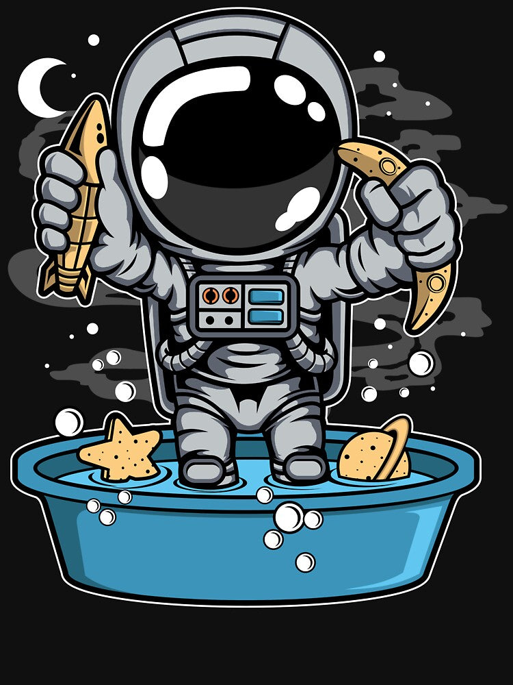 Astronaut Bath Tub - Funny Outer Space Lovers by Desteroids T-Shirts, Hoodie, Sweatshirt | BlankRebels.com (Image 3)