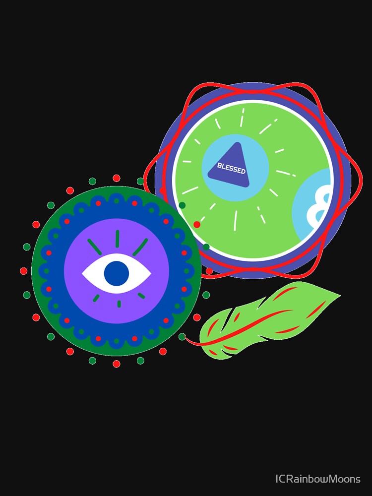 Evil Eye Blessed Be Feather by ICRainbowMoons T-Shirts, Hoodie, Sweatshirt | BlankRebels.com (Image 3)