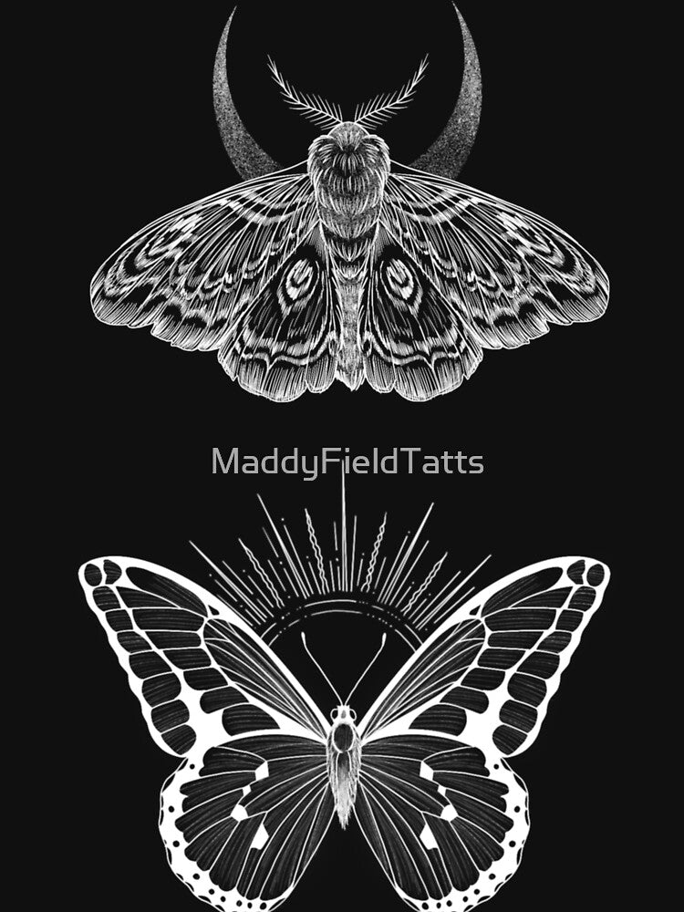 White celestial moth and butterfly by MaddyFieldTatts T-Shirts, Hoodie, Sweatshirt | BlankRebels.com (Image 3)