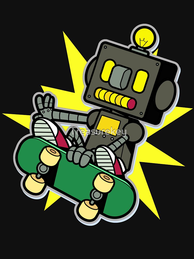 Skakeboarding Tan Robot by Treasurekey T-Shirts, Hoodie, Sweatshirt | BlankRebels.com (Image 3)
