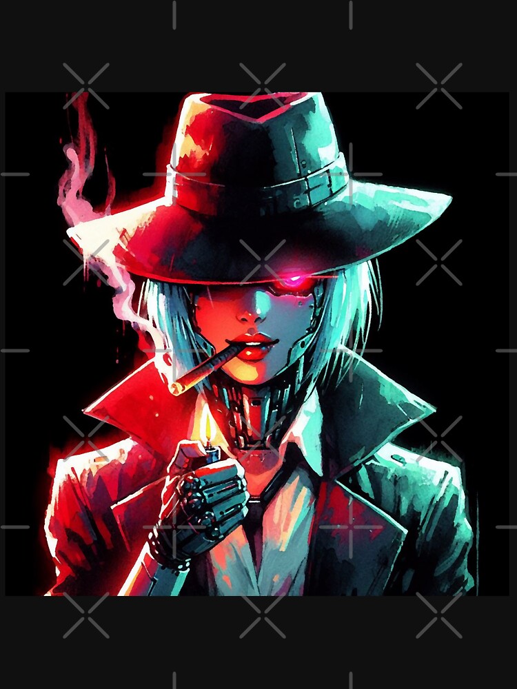 Cyberpunk mafia girl with cigar by RESToRAPTOR T-Shirts, Hoodie, Sweatshirt | BlankRebels.com (Image 3)