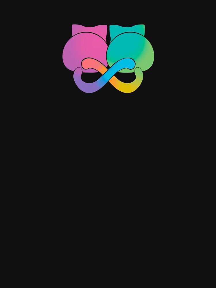 Neurodiversity Pride - Neurodiversity Ally Infinity Cats - BLACK by NDPride T-Shirts, Hoodie, Sweatshirt (Image 3)