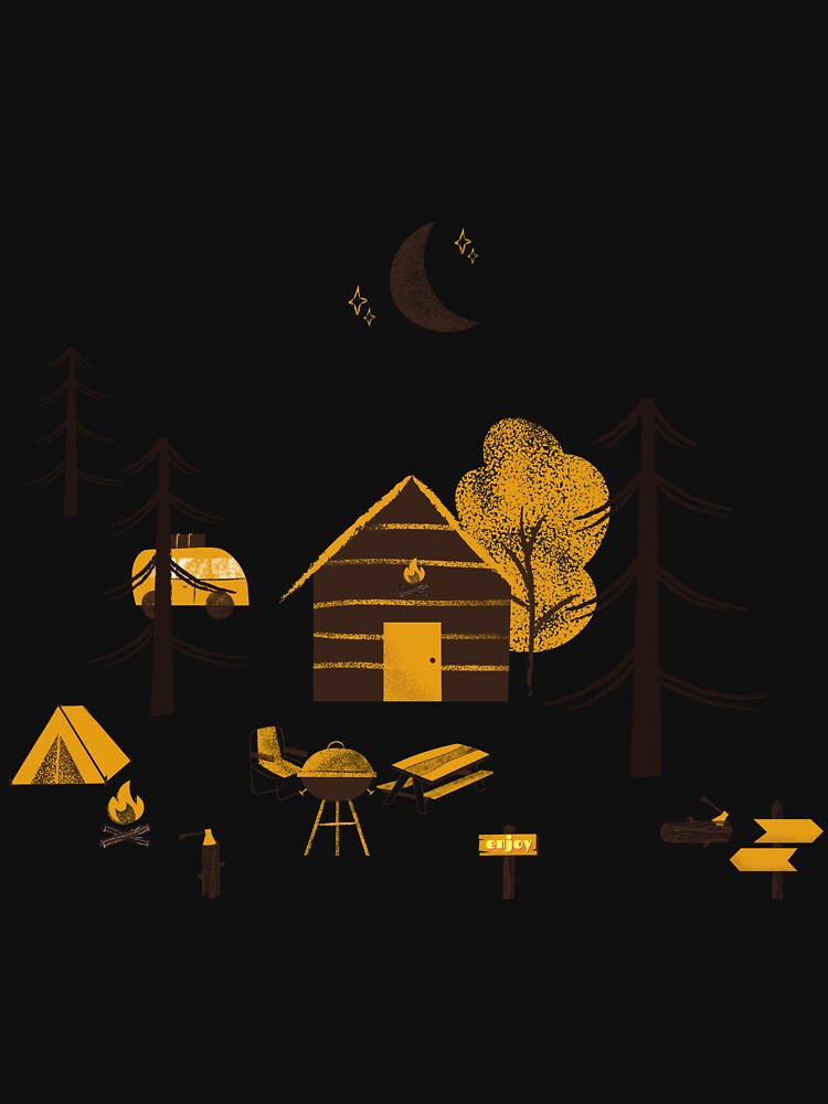 Rustic Camping At Night by PeregrineDesign T-Shirts, Hoodie, Sweatshirt | BlankRebels.com (Image 3)