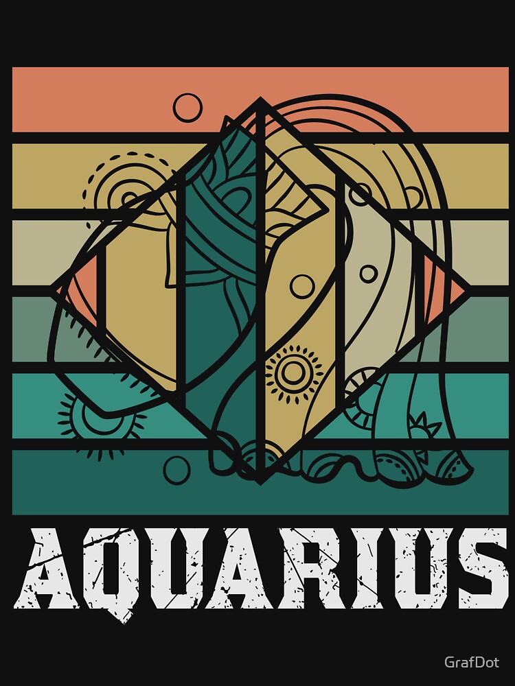 Aquarius Desing Zodiac Vintage by GrafDot T-Shirts, Hoodie, Sweatshirt | BlankRebels.com (Image 3)