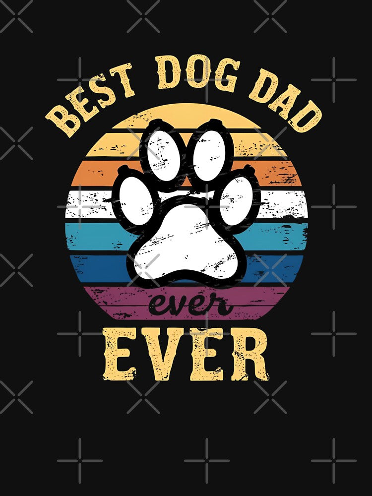 Best Dog Dad Ever Vintage Retro T-Shirt Design by PromptYou