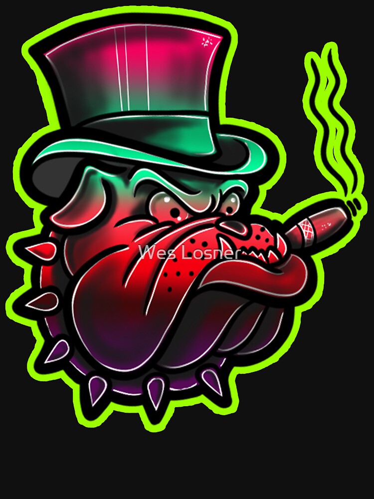 colorful bull doggo smoking a cigar by Wes Losner T-Shirts, Hoodie, Sweatshirt | BlankRebels.com (Image 3)