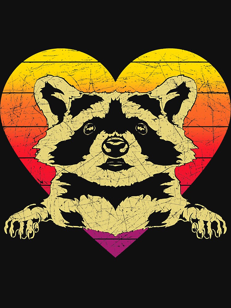 Retro Heart Trash Panda Animal Racoon by BundlerVq T-Shirts, Hoodie, Sweatshirt | BlankRebels.com (Image 3)