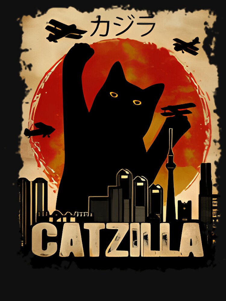 Vintage Catzilla Tee - Funny Kitten And Cat by chung2525