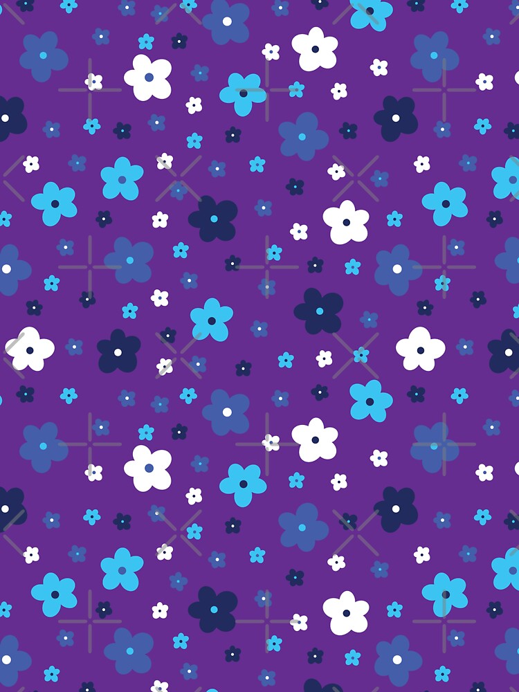 Y2K 2000S COCONUT GIRL AESTHETICS RETRO MINI MICRO TINY SMALL FLORAL FLOWERS PURPLE TURQUOISE WHITE BLUE by... (Image 3)