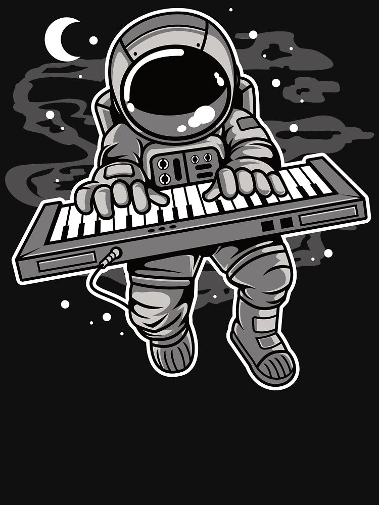 Astronaut Keyboard Piano - Funny Outer Space Lovers by Desteroids T-Shirts, Hoodie, Sweatshirt | BlankRebels.com (Image 3)