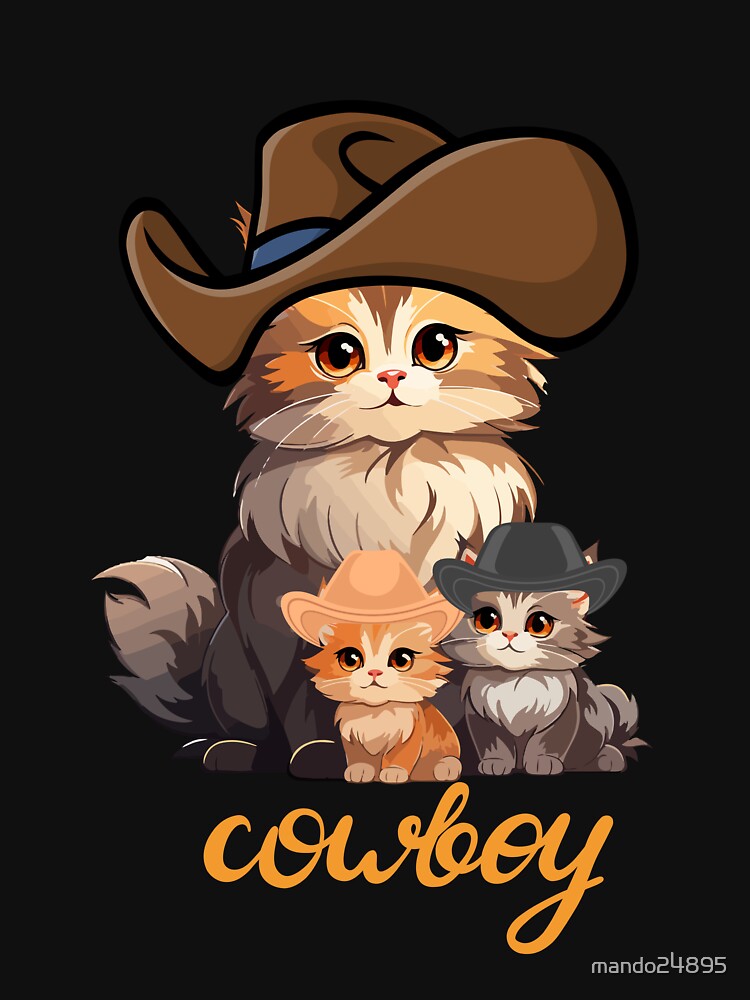 the best cute cat cowboy family funny by mando24895 T-Shirts, Hoodie, Sweatshirt | BlankRebels.com (Image 3)
