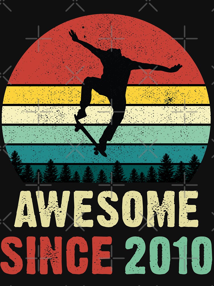 11th Birthday Skateboard Skate Awesome Since 2010 by RetroStyle247 T-Shirts, Hoodie, Sweatshirt | BlankRebels.com (Image 3)