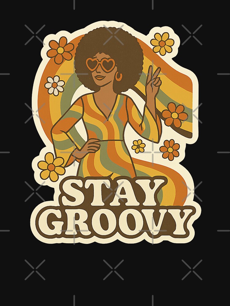 Stay Groovy – 70s Retro Funky Girl Design by M-ormin