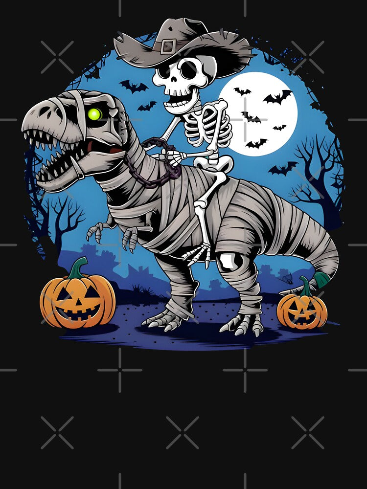 A skeleton riding a mummy wrapped T-Rex dinosaur by MRFEZOO2030 T-Shirts, Hoodie, Sweatshirt | BlankRebels.com (Image 3)