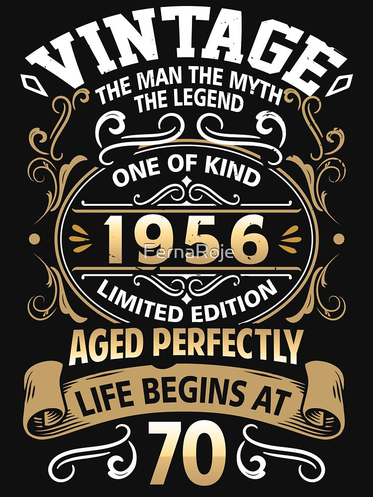 70th Birthday Vintage 1956 Man Myth Legend Retro Birthday Gift by FernaRoje T-Shirts, Hoodie, Sweatshirt (Image 3)