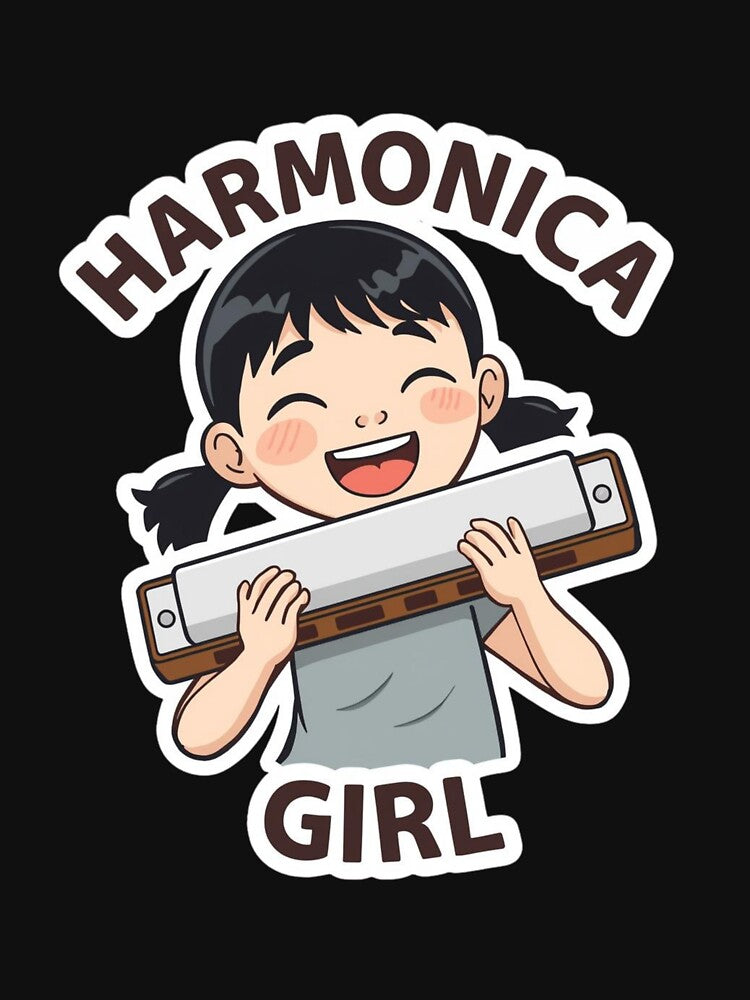 Harmonica Girl, Music Lover by sz0g0 T-Shirts, Hoodie, Sweatshirt | BlankRebels.com (Image 3)