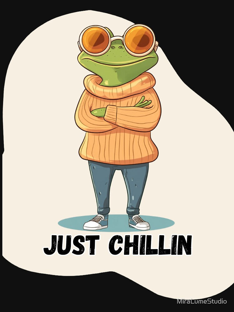 Cool Frog Meme – Just Chillin Cute Cartoon Frog Aesthetic by MiraLumeStudio T-Shirts, Hoodie, Sweatshirt (Image 3)