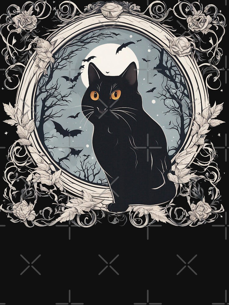Night Moon Cat Orange Eyes by LuizSilva1983 T-Shirts, Hoodie, Sweatshirt | BlankRebels.com (Image 3)