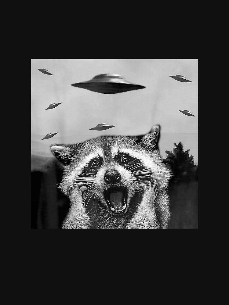 Alien UFO Funny Raccoon Stuffed Animal T-Shirts, Hoodie, Sweatshirt