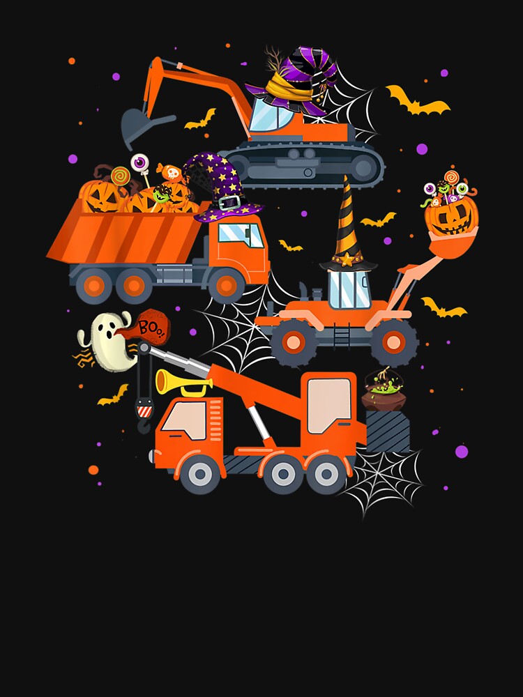 Halloween Crane Truck Construction Pumpkin Toddler Kids Boys by Spencerhowar T-Shirts, Hoodie, Sweatshirt (Image 3)