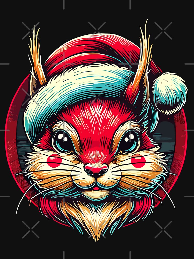 Happy Squirrel With Santa Hat by LuminOrb T-Shirts, Hoodie, Sweatshirt | BlankRebels.com (Image 3)