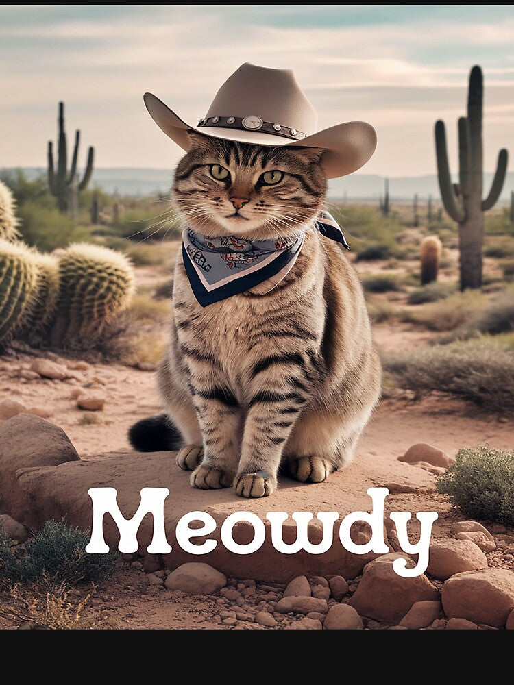 Meowdy Cat Funny Howdy Meme Western Cowboy Kitten2 by RuthGAArt T-Shirts, Hoodie, Sweatshirt | BlankRebels.com (Image 3)