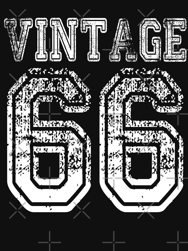 Vintage 66 2066 1966 T-shirt Birthday Gift Age Year Old Boy Girl Cute Funny Man Woman Jersey Style by arcadetoystore