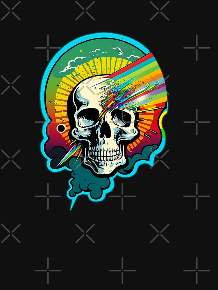 Copy of Skull Rainbow Lightning Bolt Flash Heavy Metal Funny Cute T Shirt For Men Women Hoodie Sticker Sticker... (Image 3)