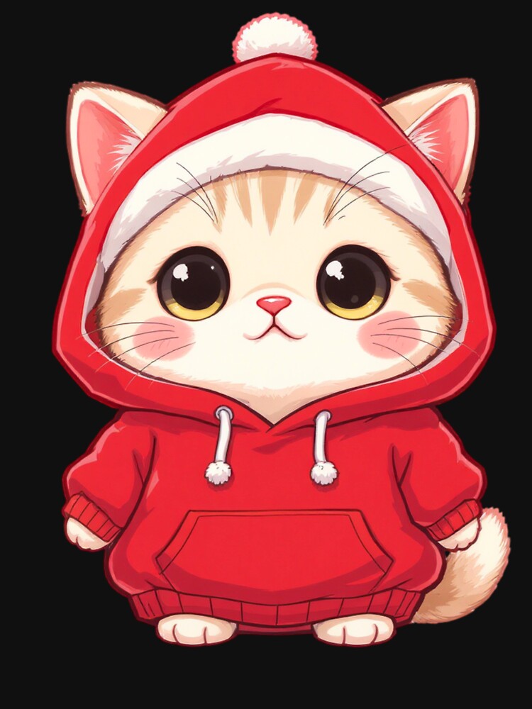 Chibi Christmas Cat | Oversized Hoodie Kawaii by ColorSplash123 T-Shirts, Sweatshirt | BlankRebels.com (Image 3)