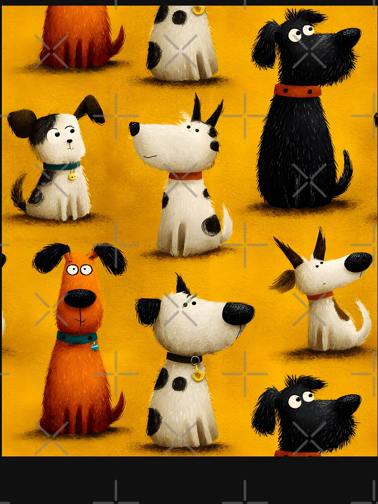 Funny Dogs Cartoon Animals Vintage Pattern by SecretDicer T-Shirts, Hoodie, Sweatshirt | BlankRebels.com (Image 3)