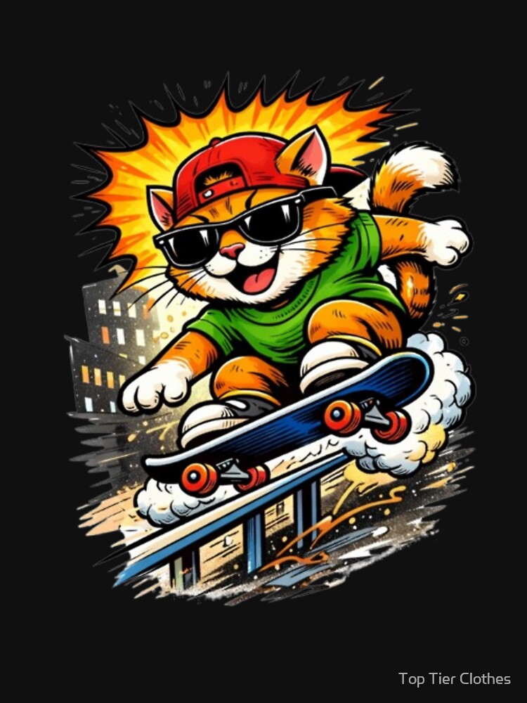 Cat skateboard comics by Top Tier Clothes T-Shirts, Hoodie, Sweatshirt | BlankRebels.com (Image 3)