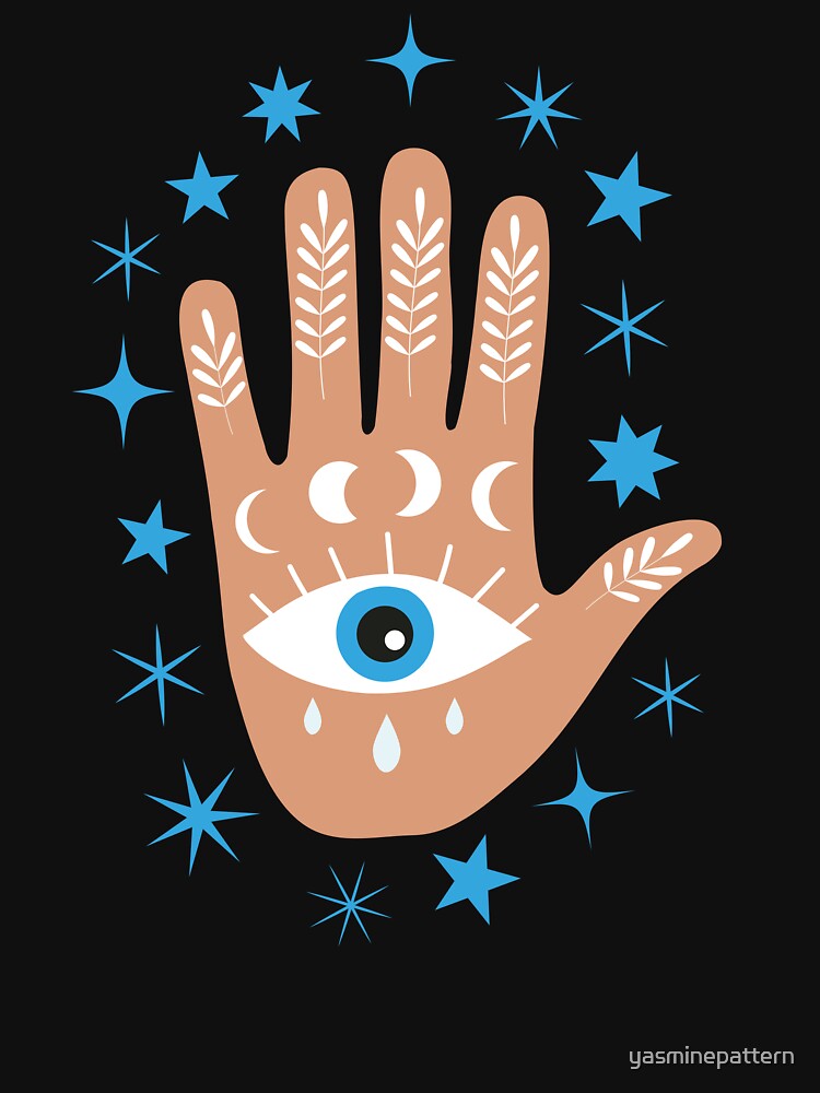 Hamsa  Hand with Moon Phases and Stars by Yasminepatterns T-Shirts, Hoodie, Sweatshirt | BlankRebels.com (Image 3)