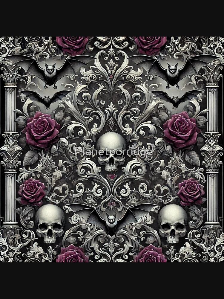 Gothic Skull Pattern by Planetporridge T-Shirts, Hoodie, Sweatshirt | BlankRebels.com (Image 3)