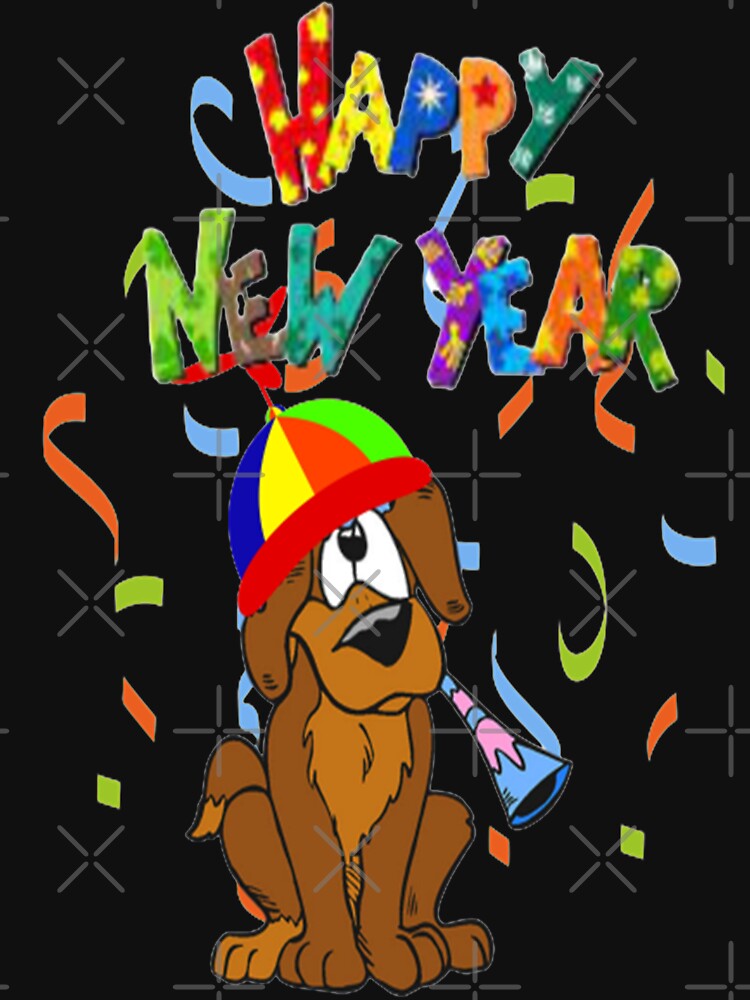 Happy New Year Cute Dog, Howdy New Year,New Years Celebration, New Years Eve Countdown by Adri Barnard... (Image 3)