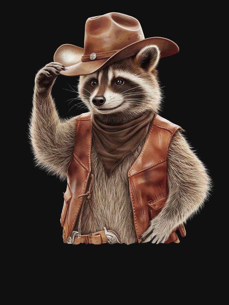 Vintage Country Western Cowboy Raccoon Trash Panda by PosiMCreations T-Shirts, Hoodie, Sweatshirt | BlankRebels.com (Image 3)